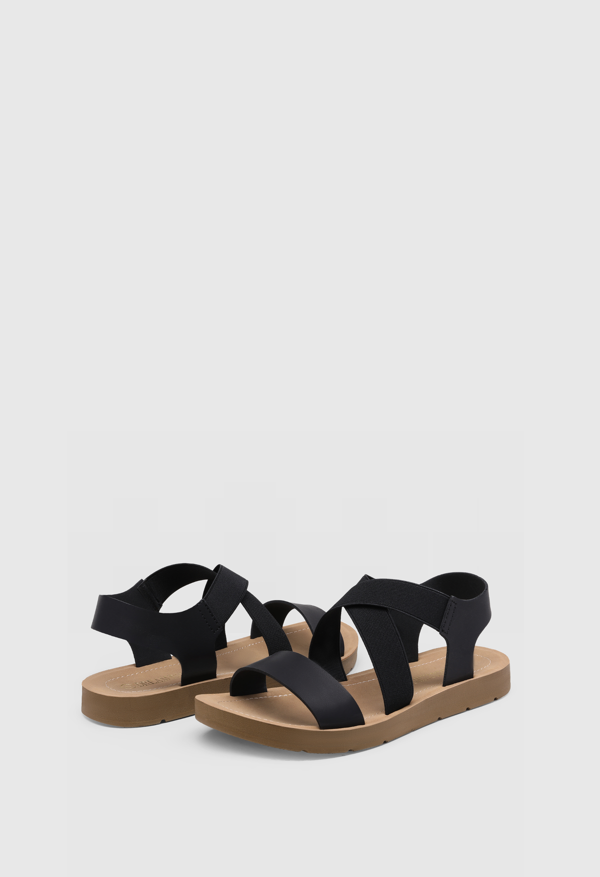 Women's Open Toe Elastic Ankle Strap Flat Summer Sandals