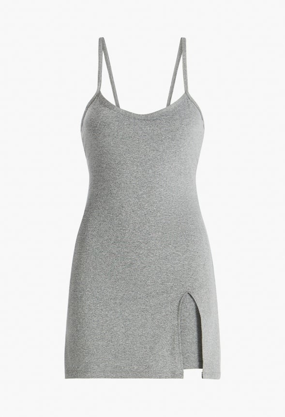 Tennis Active Dress With Slit Dark Heather Grey
