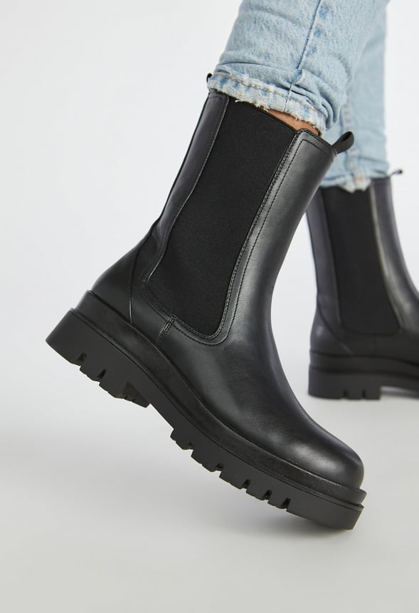 Candide Platform Chelsea Boot Black