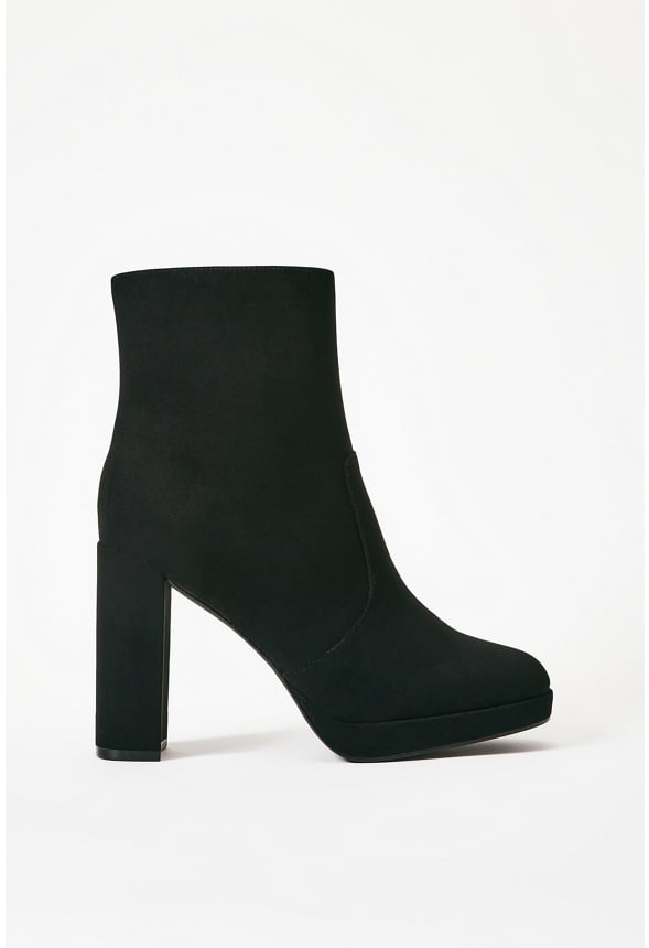 Ilsa Platform Heeled Ankle Boot Black Caviar