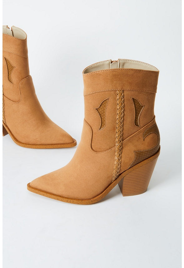 Selina Western Bootie Light Tan/ Camel