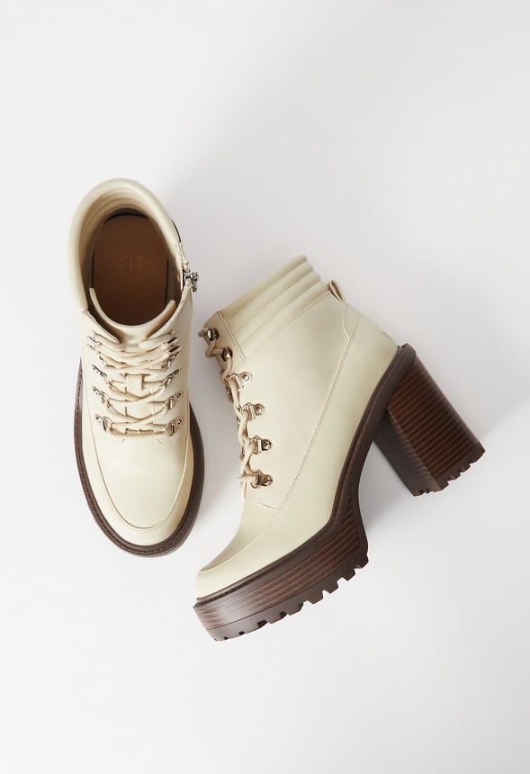 Alessia Platform Ankle Boot Birch White