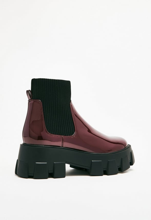 Arden Lug Sole Ankle Boot Maroon Banner