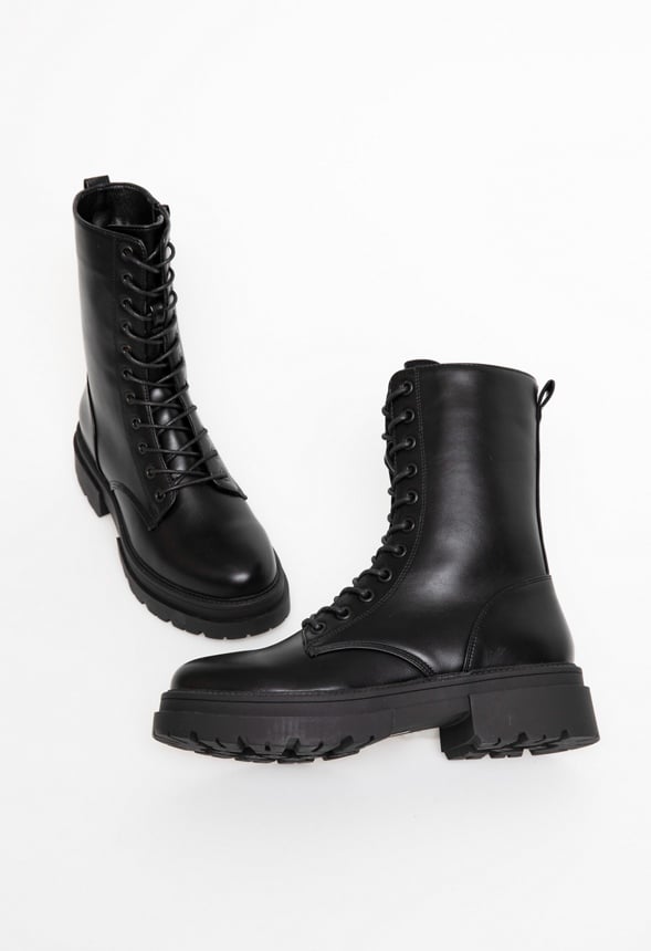 Izabella Lace-Up Boot Black