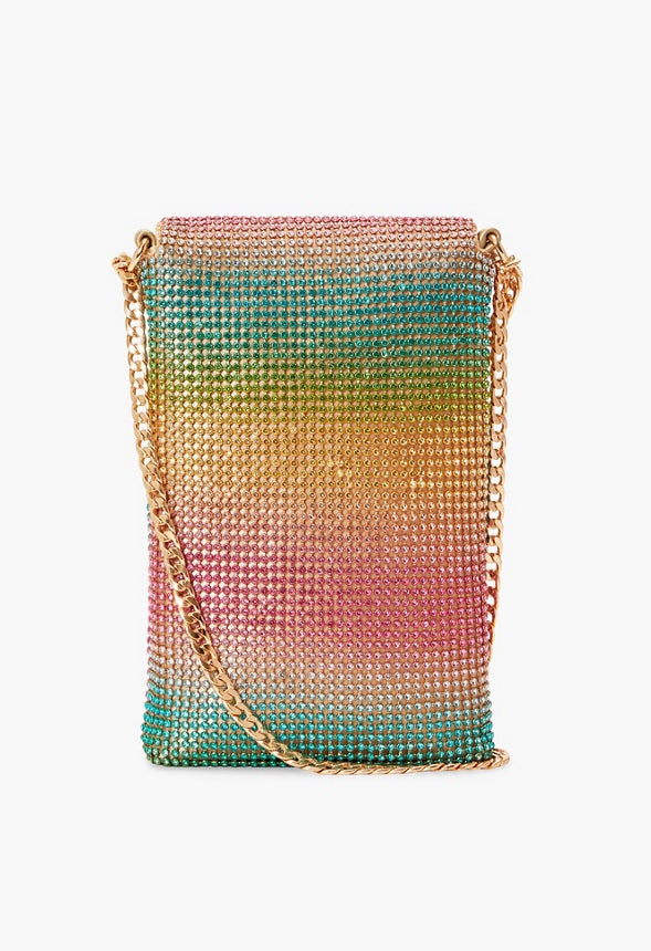Rhinestone Crossbody Bag Rainbow