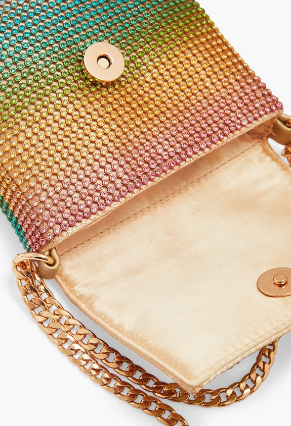 Rhinestone Crossbody Bag Rainbow