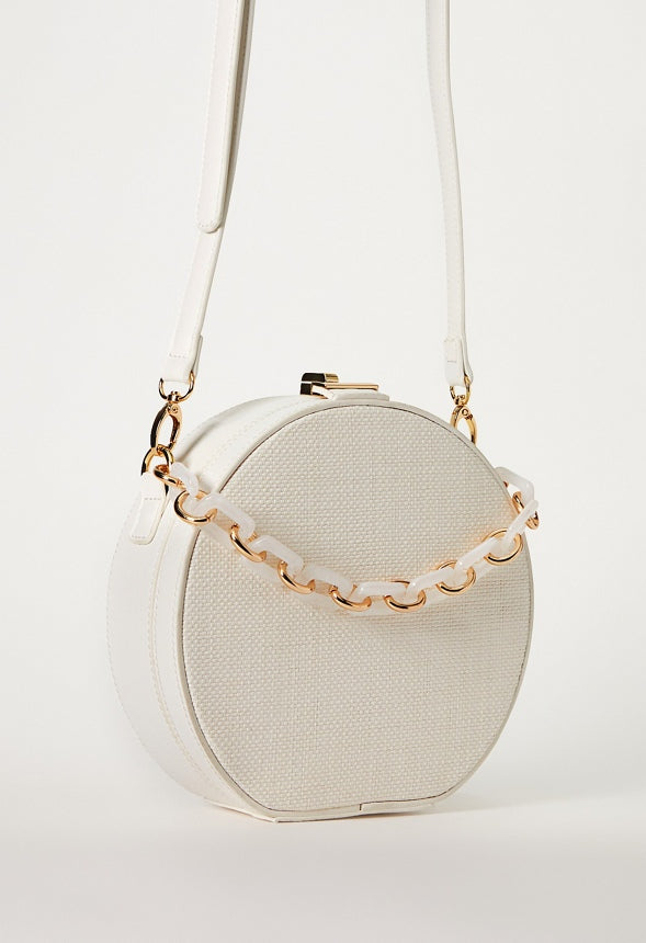 Resin Handle Canteen Crossbody White Multi