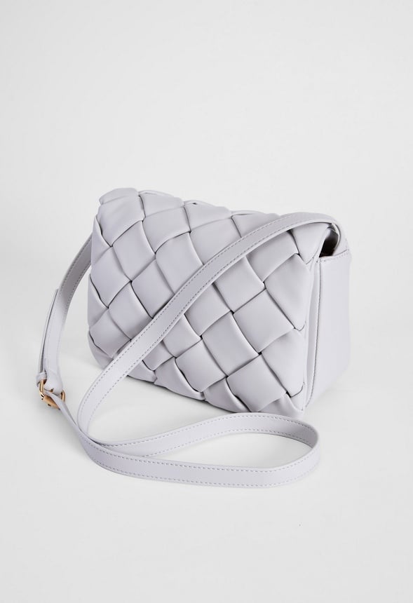 Braided Puffy Crossbody Bag Vapor Blue