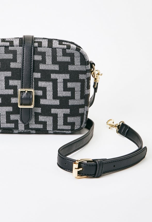 Camera Crossbody With Buckle Black Multi