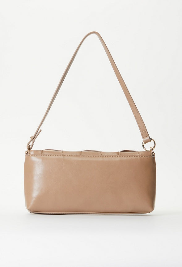 Large Detail Woven Crossbody Taupe