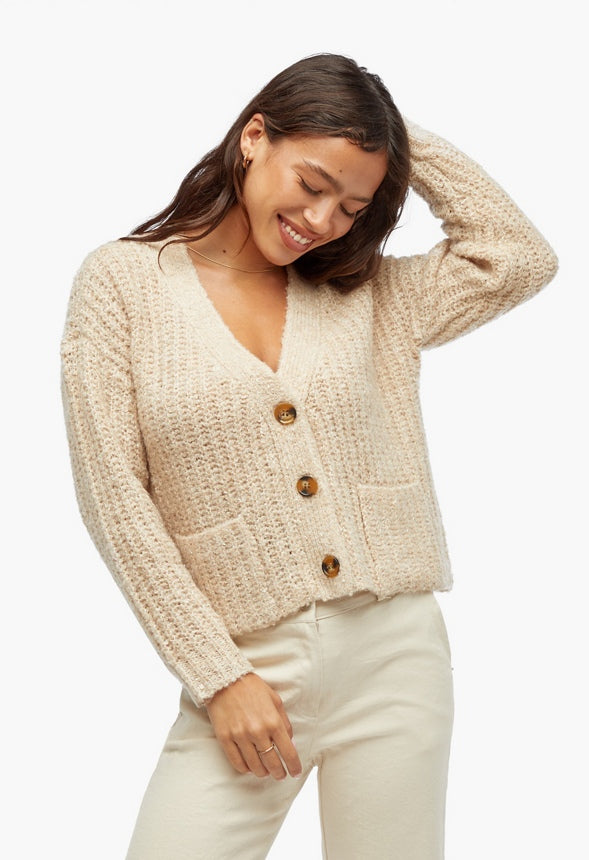 Boxy Cardigan Beige