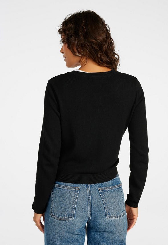 Fine Knit Cardigan Black Caviar