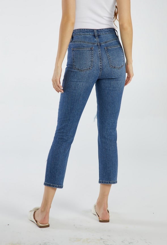 Charlie High Rise Slim Cropped Jeans Drea Medium Wash