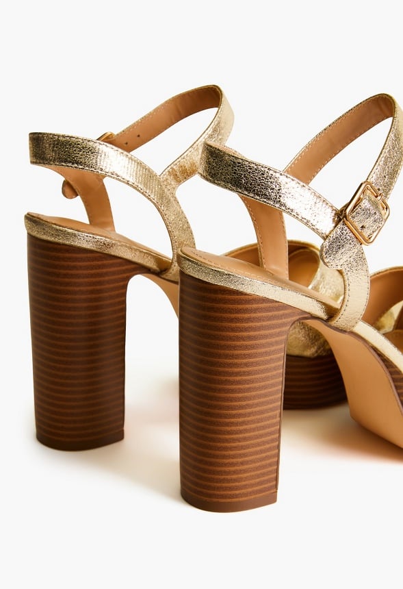 Tina Crossover Platform Sandal Gold