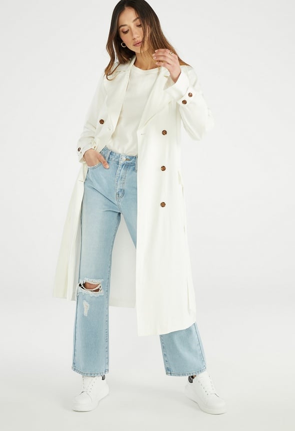 Drapey Trench Coat Marshmallow White