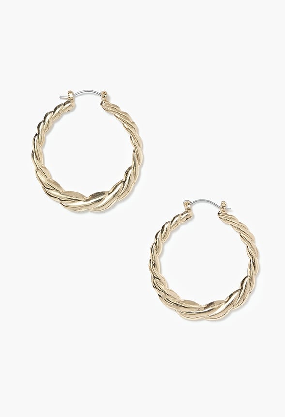 Drew Twisted Rope Creole Hoops Gold