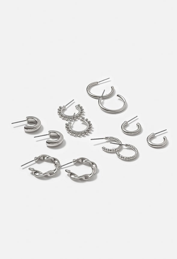 Joanna Mixed Hoop Earrings Multipack Silver