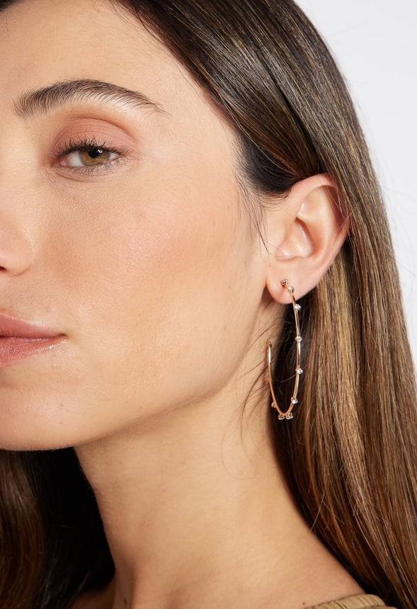 6-Pairs Pack Alia Mixed Studs and Hoops Earrings Gold 