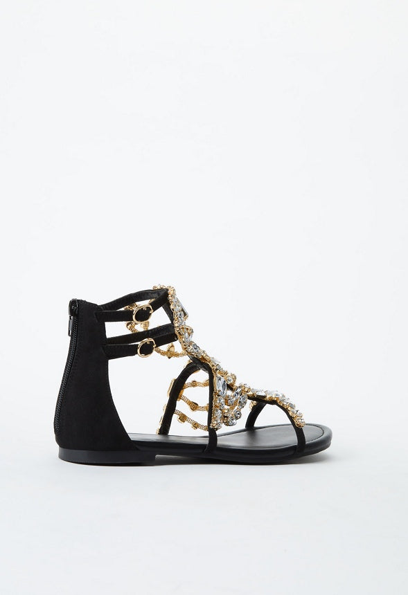 Remy Embellished Gladiator Sandal BLACK