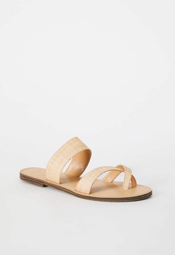 Cloey Faux Leather Slider Natural