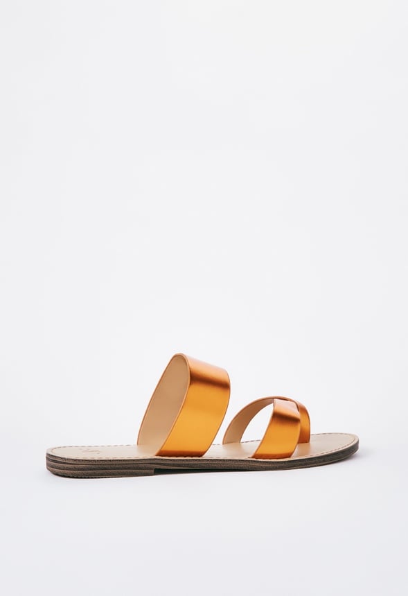 Cloey Faux Leather Slider Mandarin Orange