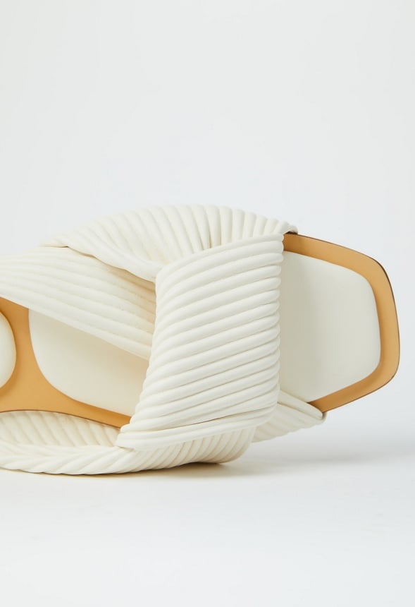 Estelle Flat Slide Sandal Bright White