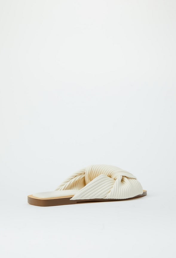 Estelle Flat Slide Sandal Bright White