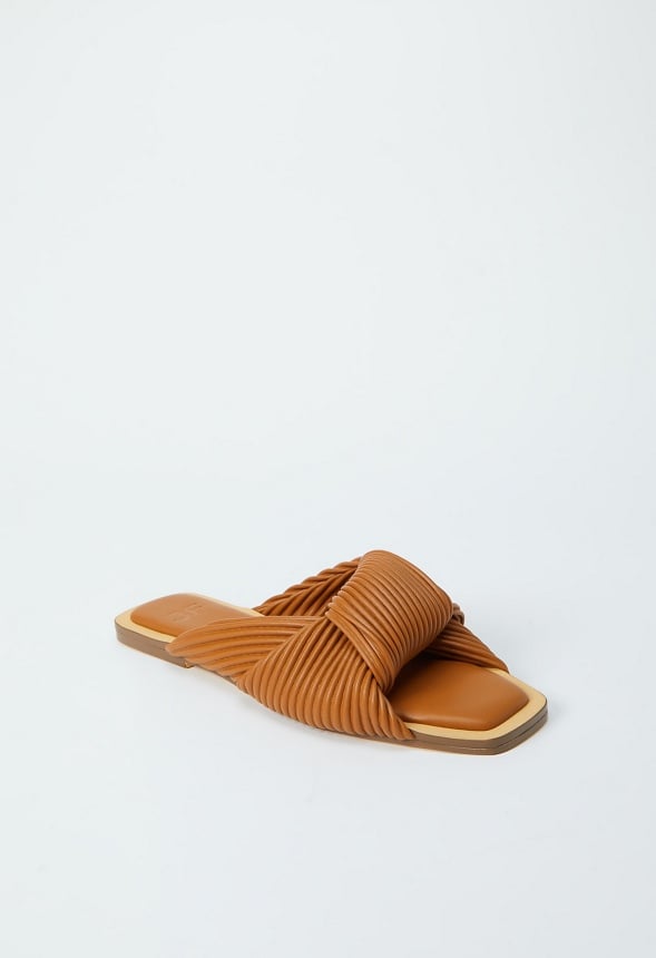 Estelle Flat Slide Sandal Light Tan