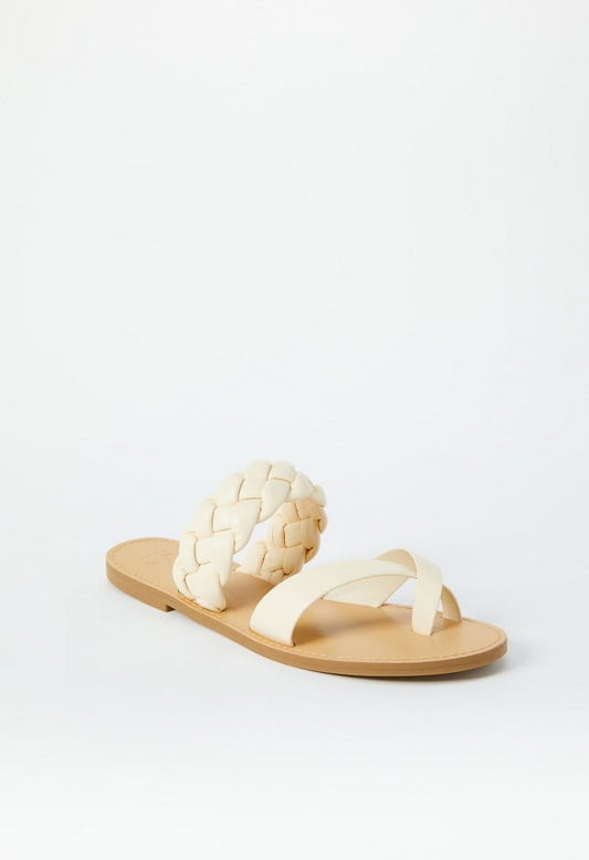 Suri Flat Slide Sandal Birch White