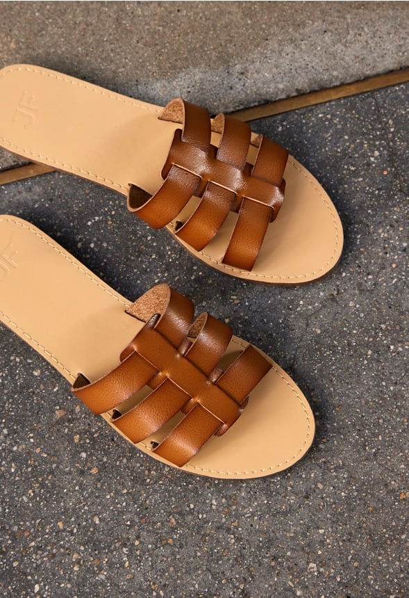 Naya Flat Slide Sandal Camel