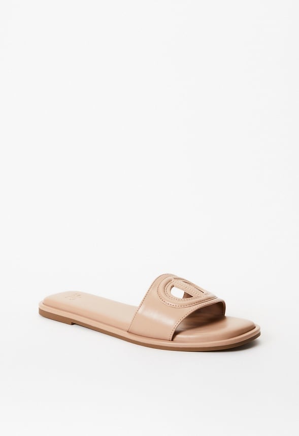 Suki Flat Slide Sandal New Nude