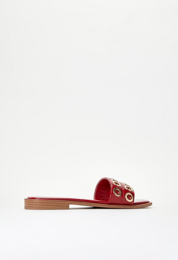 Lani Flat Slide Sandal Anemone Red