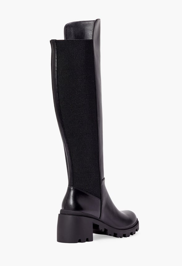 Ayden Chunky Block Heel Boot Black