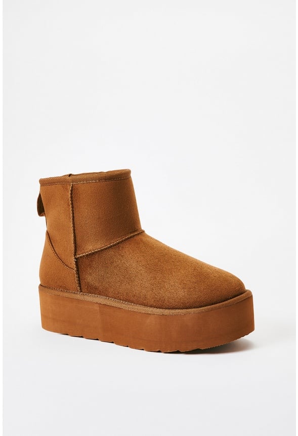 Porsha Fuzzie Ankle Boot Light Camel