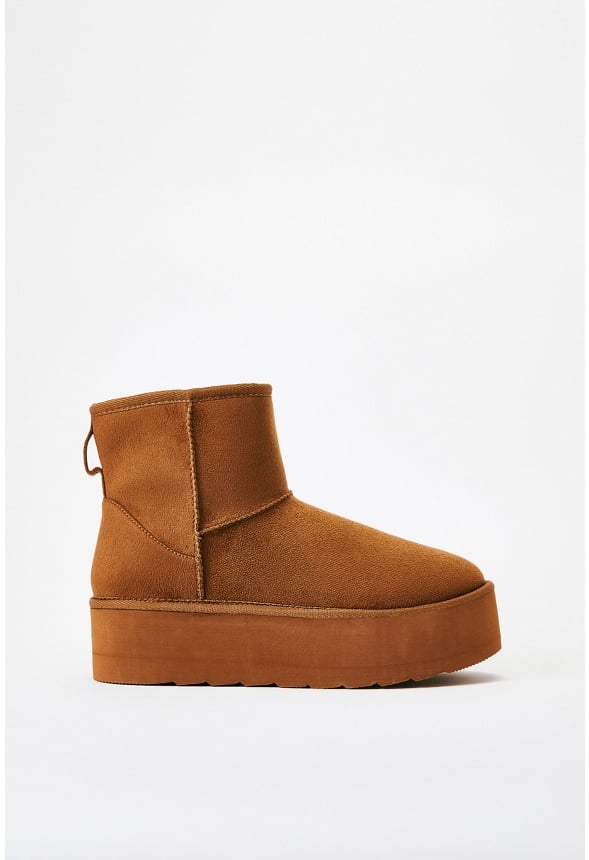 Porsha Fuzzie Ankle Boot Light Camel