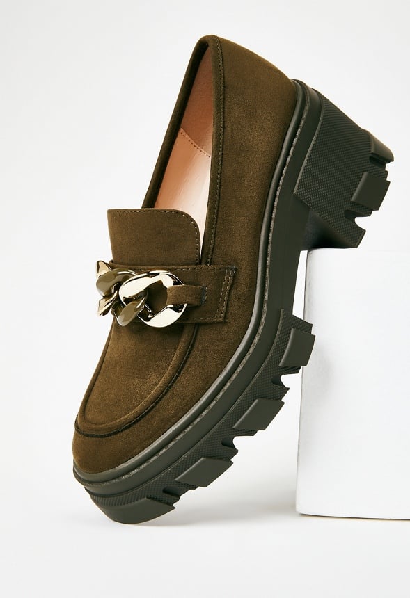 Drew Lug Sole Loafer Military Olive