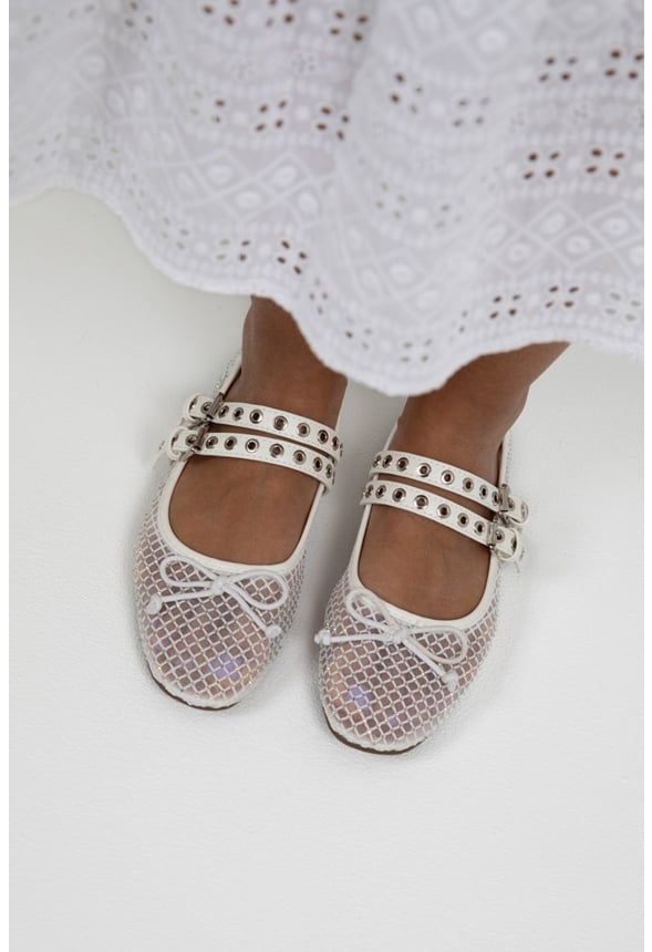 Ellie Ballet Flat White