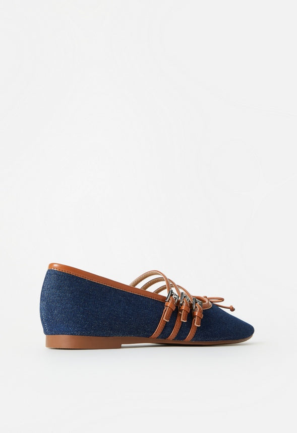 Gaby Ballet Flat Denim/ French Oak