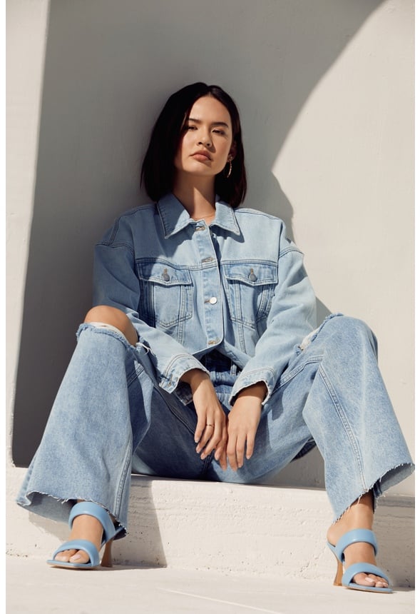 Reagan High Rise Wide Leg Button Jeans Olivia Medium Wash