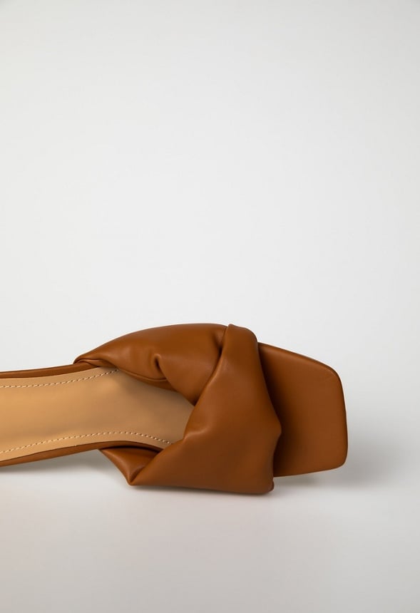Caroline Mule Heeled Sandal Light Tan