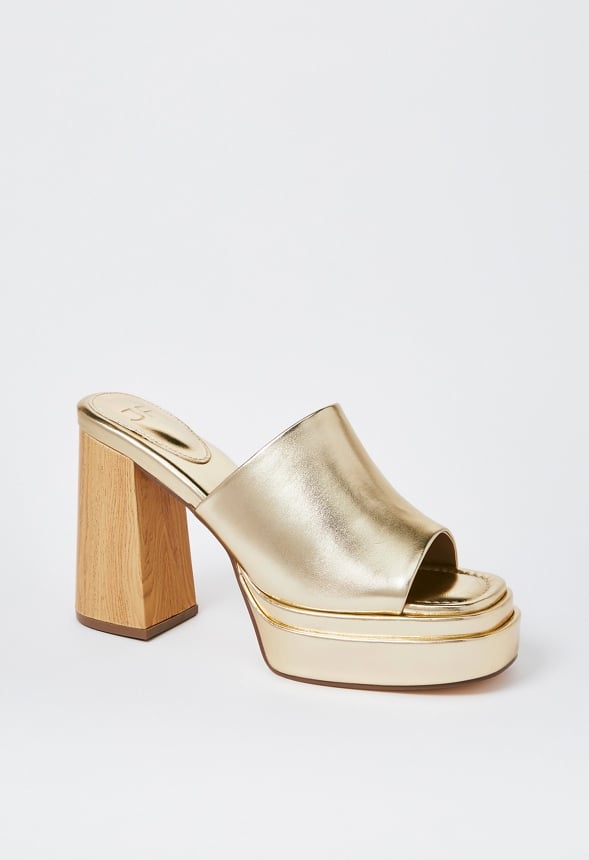Bristol Block Heeled Sandal Gold
