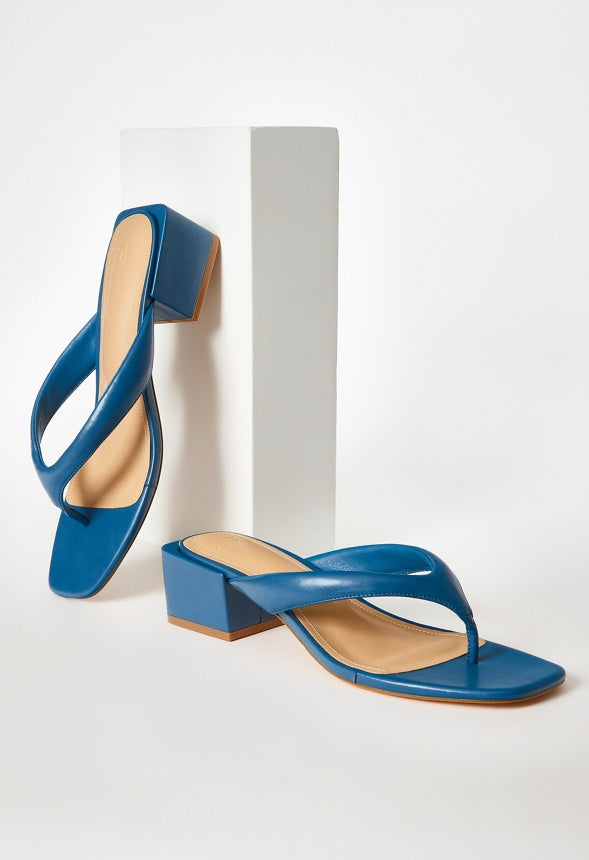 Aya Block Heeled Sandal Blue Ashes
