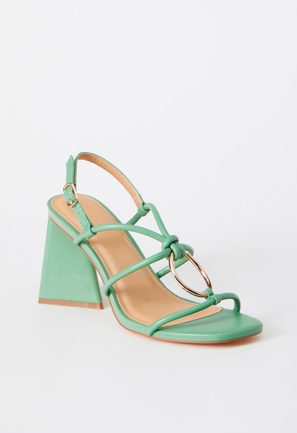 Aelia Gladiator Heeled Sandal Stone Green