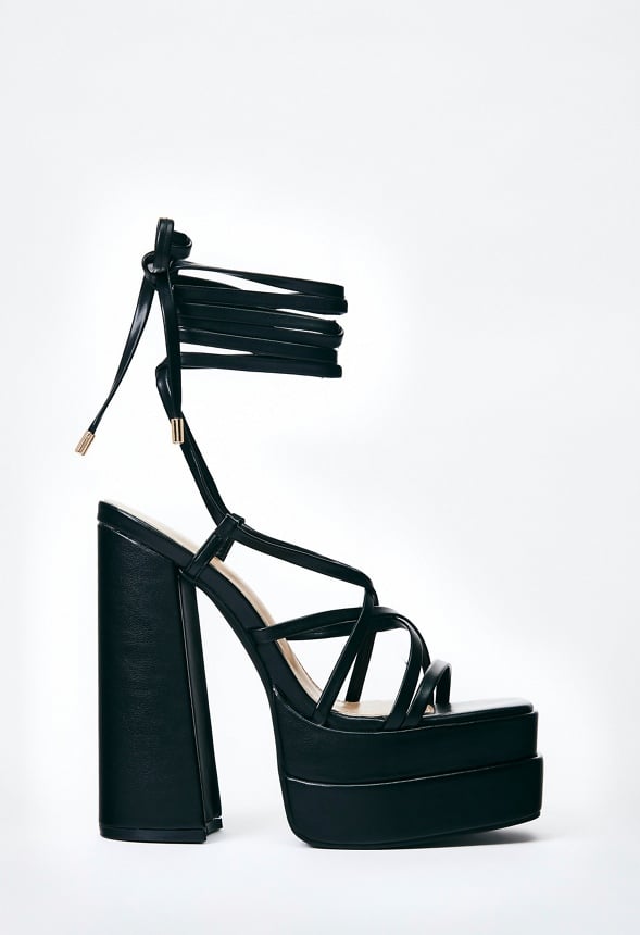 Sienna Block Heeled Platform Sandal Black