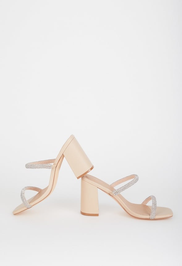Katy Block Heeled Sandal Nude