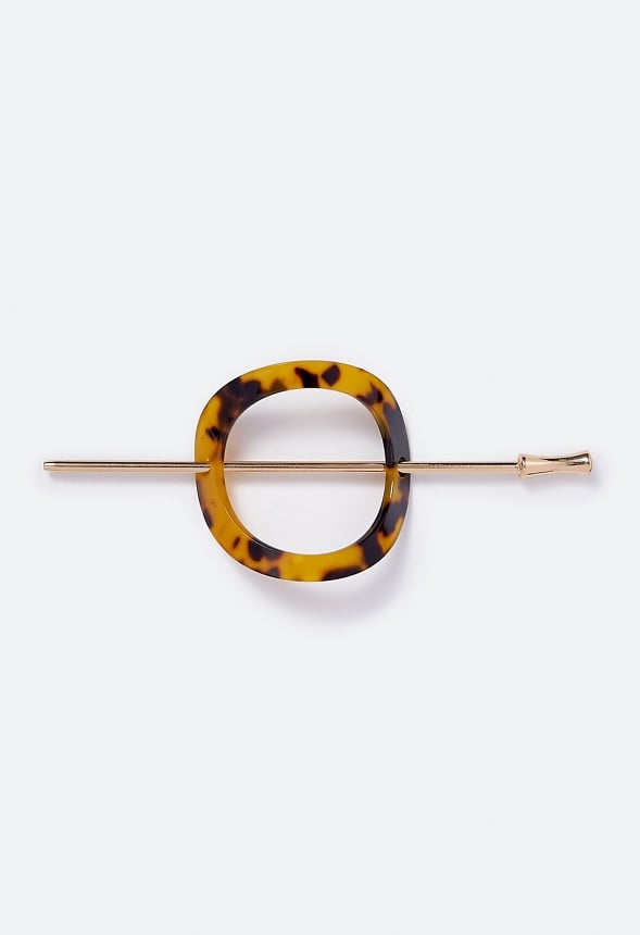 Selena Oval Resin Hair Ring Tortoise/ Gold