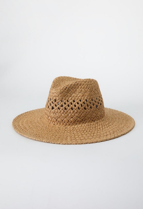 Open Weave Straw Hat Natural