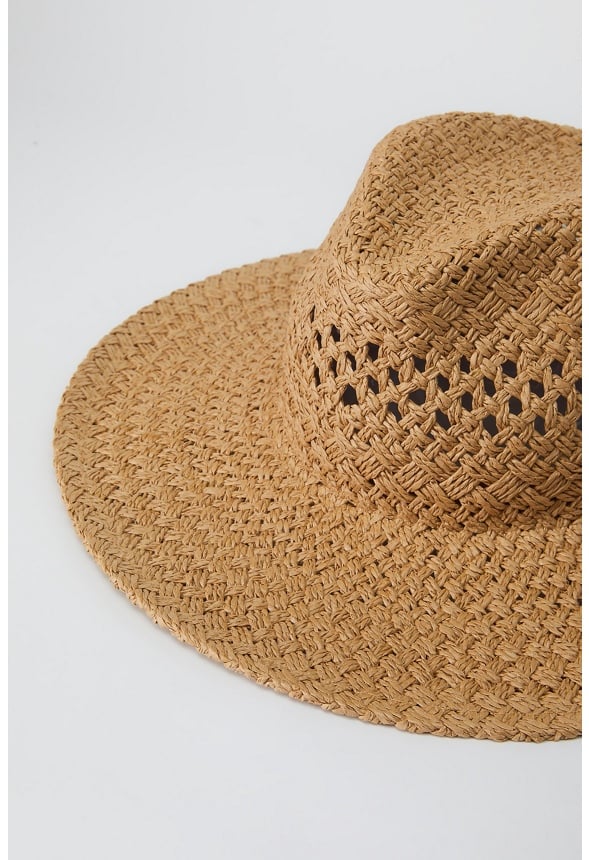 Open Weave Straw Hat Natural
