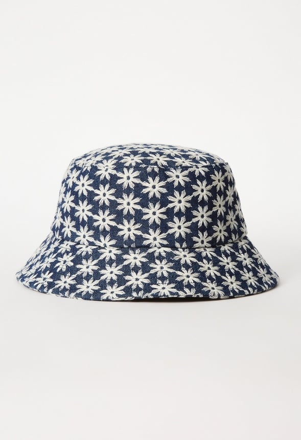 Denim Floral Bucket Hat Blue Ashes Floral