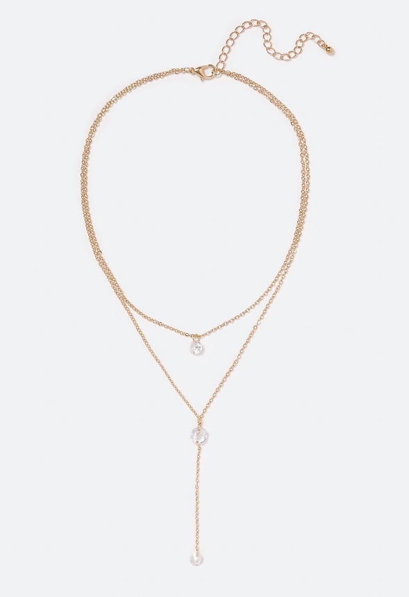 Elisa Fine Cubic Zirconia Necklace Crystal/ Gold